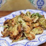 Zucchini flowers with anchovies and oregano